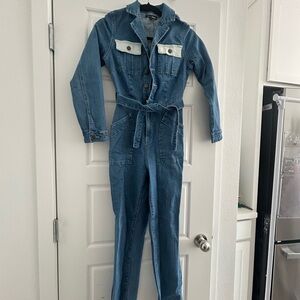 Fashion Nova Blue Denim Jumpsuit